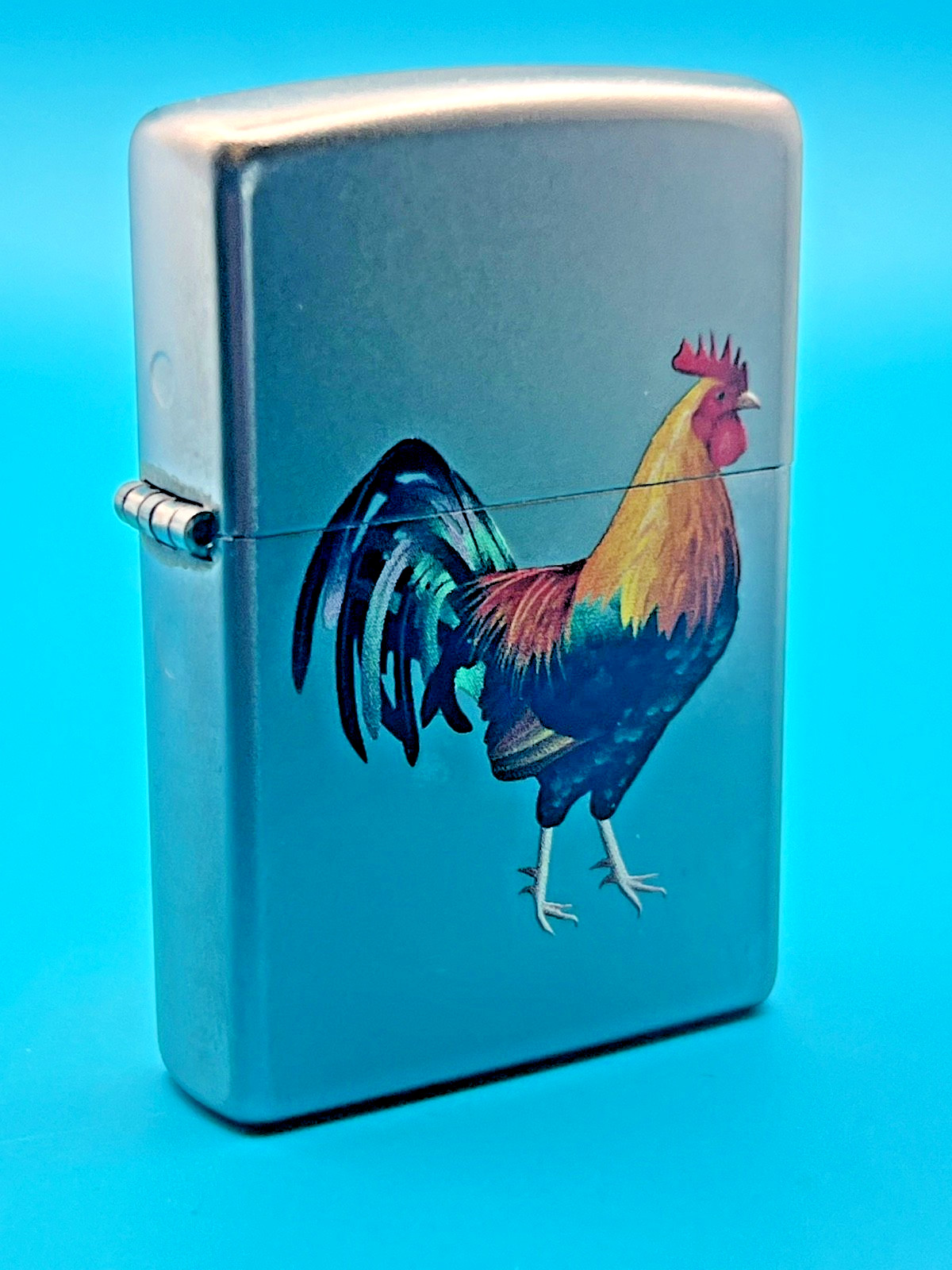 Genuine Brand New 2015 ZIPPO LIGHTER Rare COCKEREL/ROOSTER Design Satin Chrome