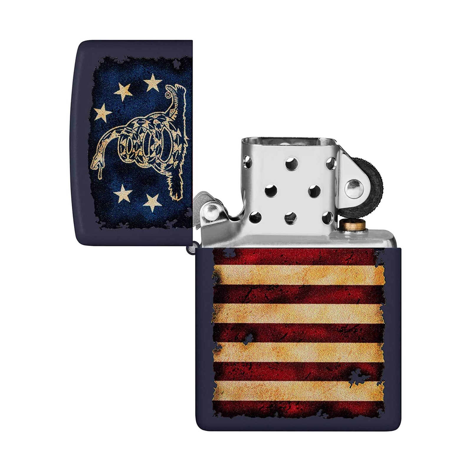 Zippo Pocket Lighter Don’t Tread On Me US Flag Genuine Windproof Metal 48554