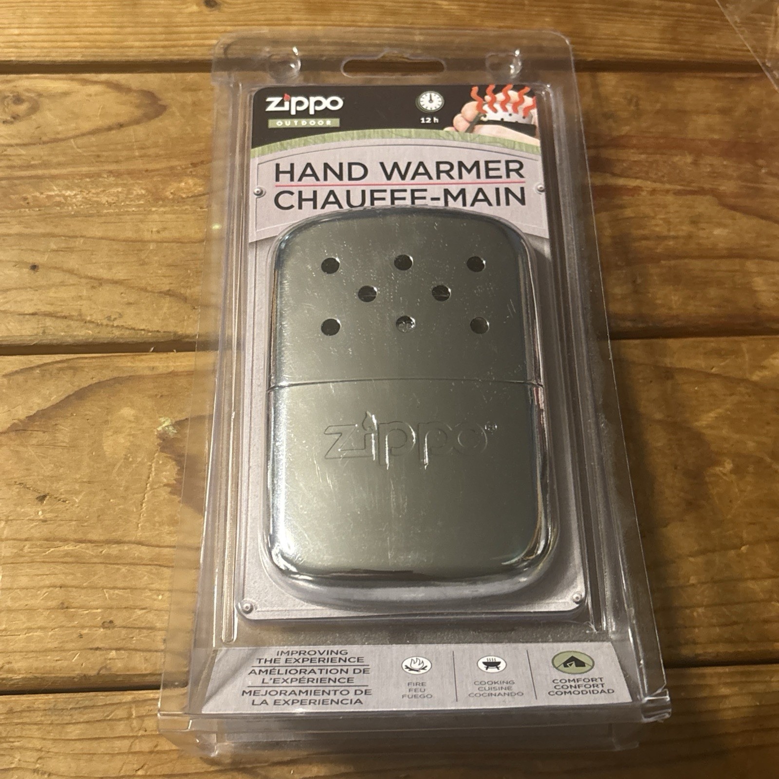 Zippo Outdoor Refillable 12hr Hand Warmer Chrome – Camping Hiking New Sealed