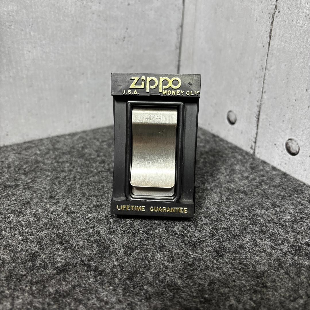 ZIPPO Genuine Money Clip U.S.A Vintage with Rare Plastic Display Case