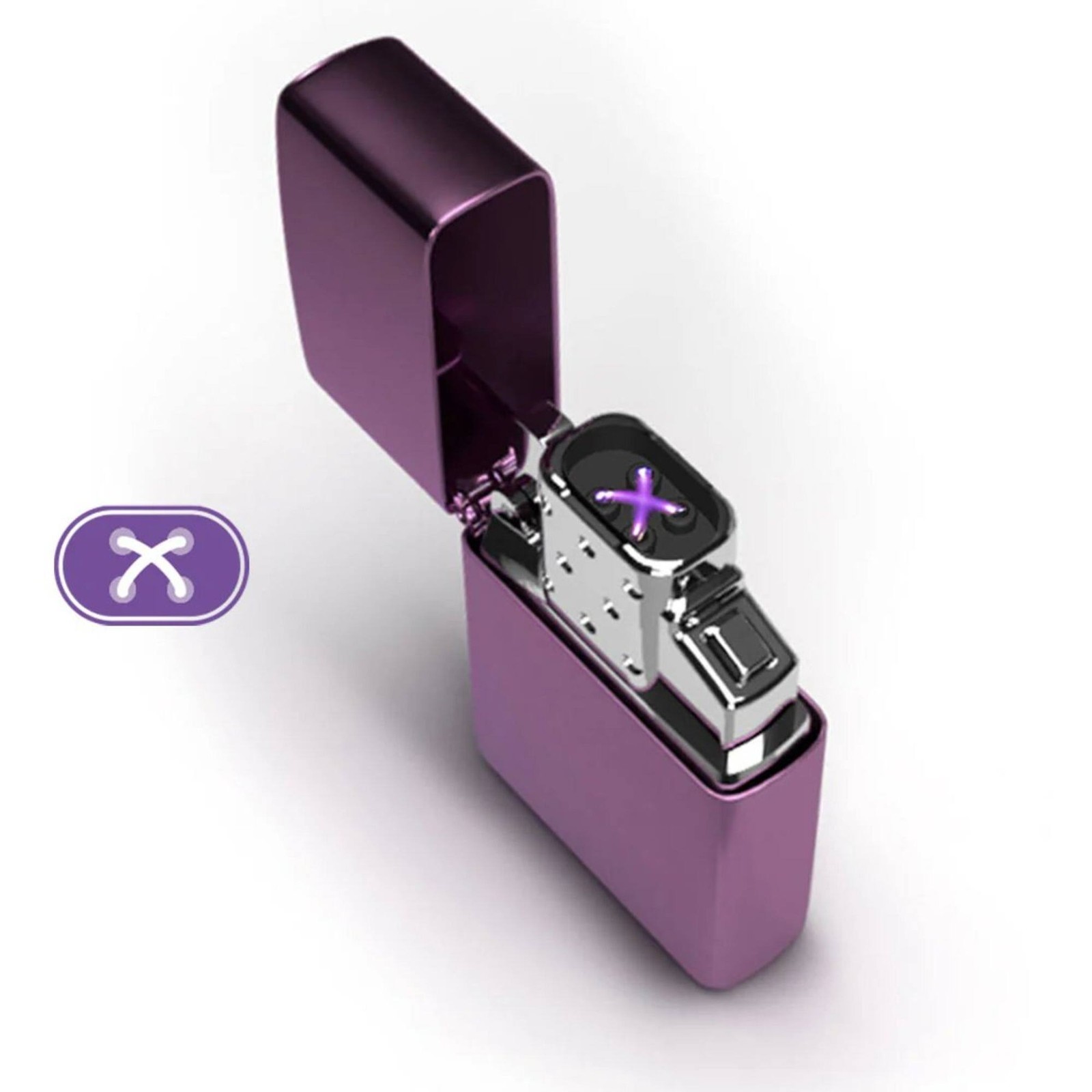Zippo Lighter Insert Chrome Double Arc Rechargeable with Two Plasma Beams 65852