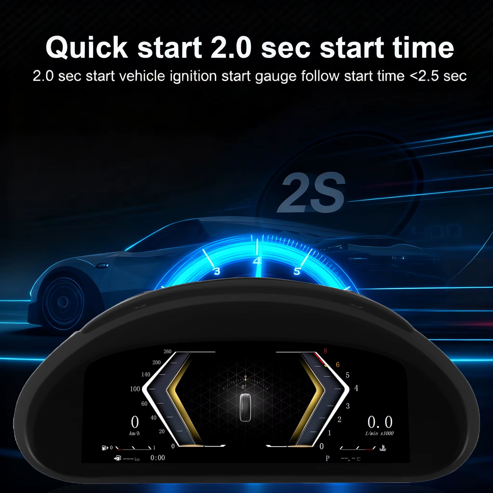 Digital instrument cluster For BMW E46 1999–2004 Wireless CarPlay Odometer,speed