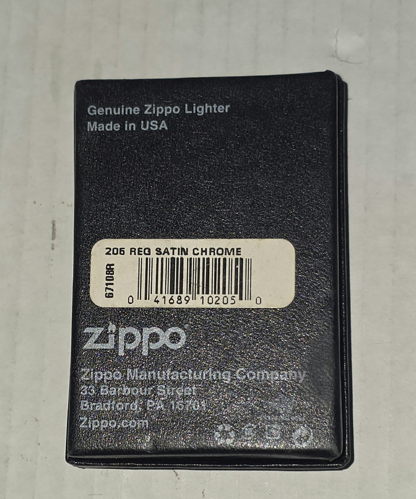 Zippo Lighter Unisex Satin Chrome 206 REG Windproof Made in USA New