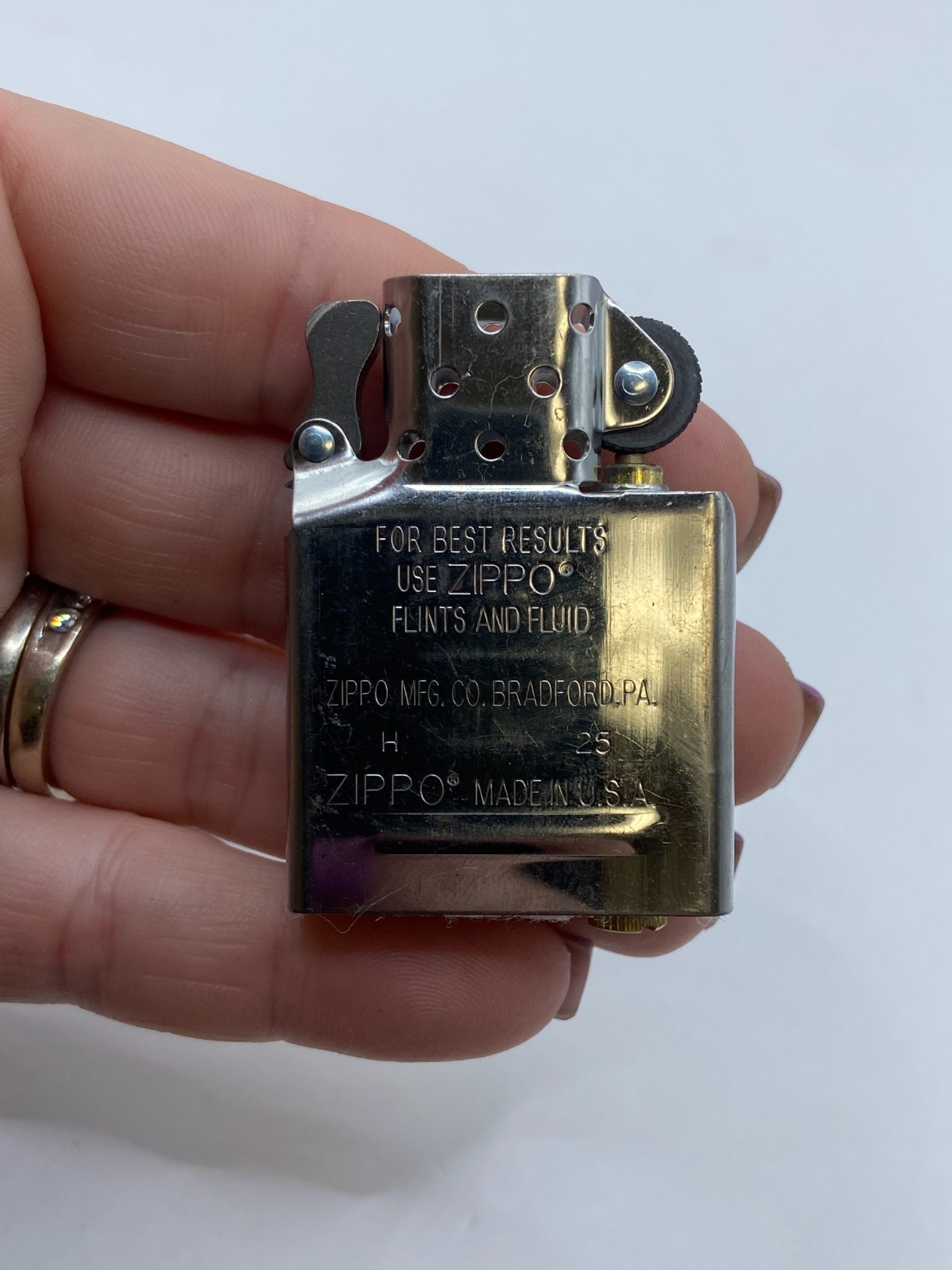 NEW Zippo Lighter Chrome USA w/ EXTRA INSERT