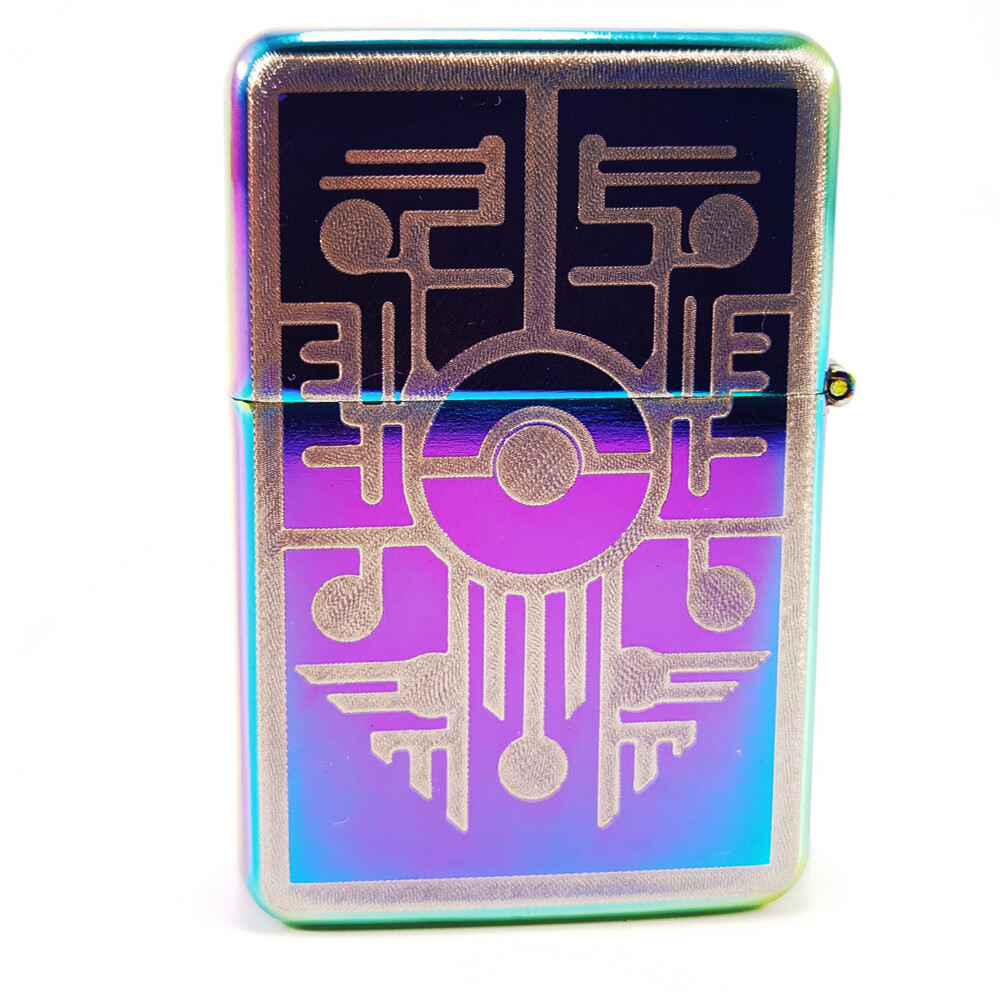 BRAND NEW – BRUSHED STYLED CIGARETTE PETROL LIGHTER – ANCIENT MEW
