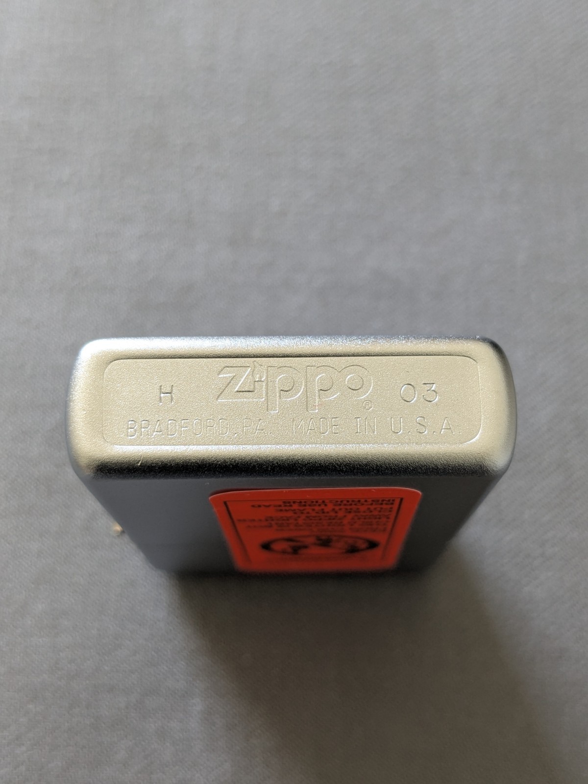 VINTAGE 2003 WHITE LIGHTHOUSE SATIN CHROME ZIPPO LIGHTER UNUSED RARE