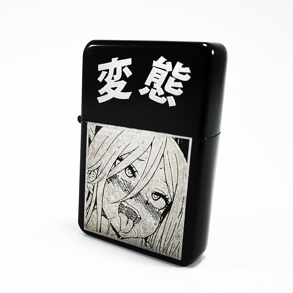 BRAND NEW –  DESIGNED BRUSHED STYLED CIGARETTE PETROL LIGHTER – Ahegao / Anime 2
