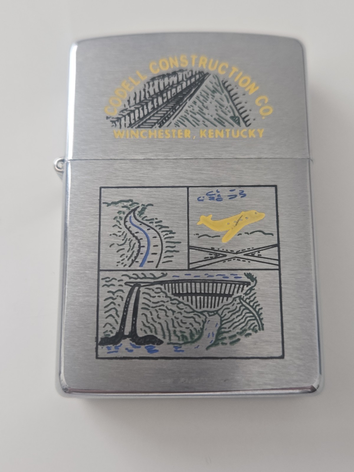 Zippo 1997 Odell Construction Co. Winchester, KY Brushed Chrome