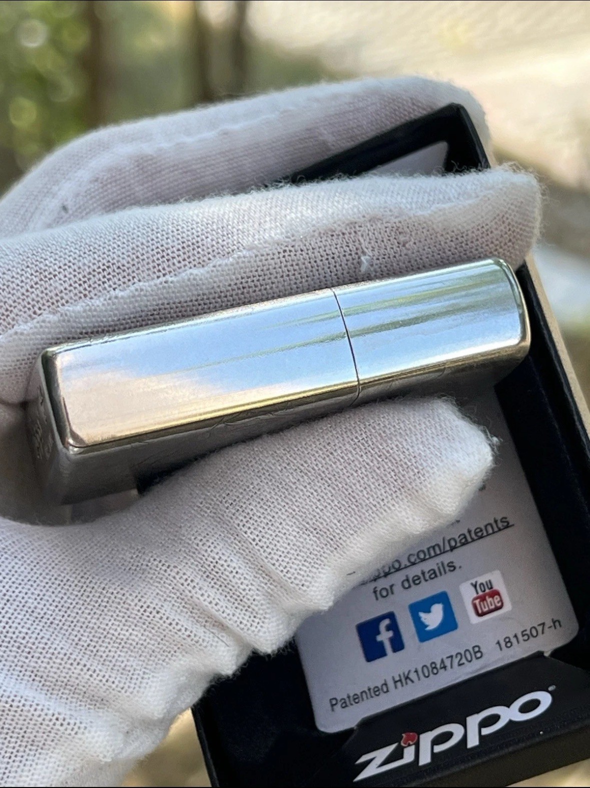 One Piece Boat Silver & Gold Zippo Lighter and Box
