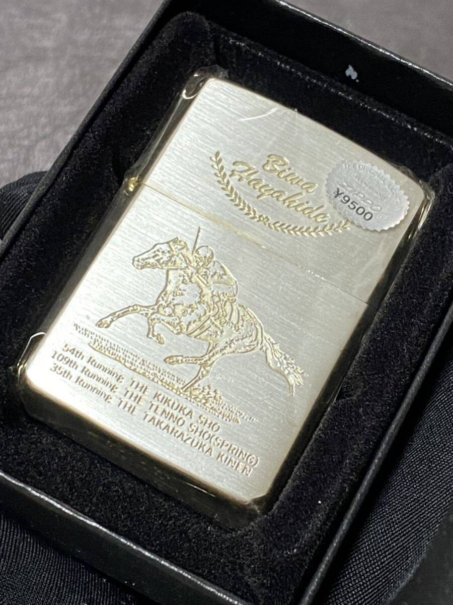 Zippo Biwa Hayahide 4 Sided Gold Vintage Front Engraving Rare Model Made in 1995