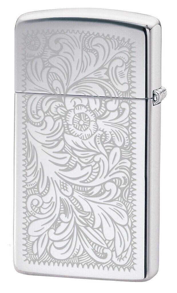 Zippo Slim Venetian High Polish Chrome Lustre 1652