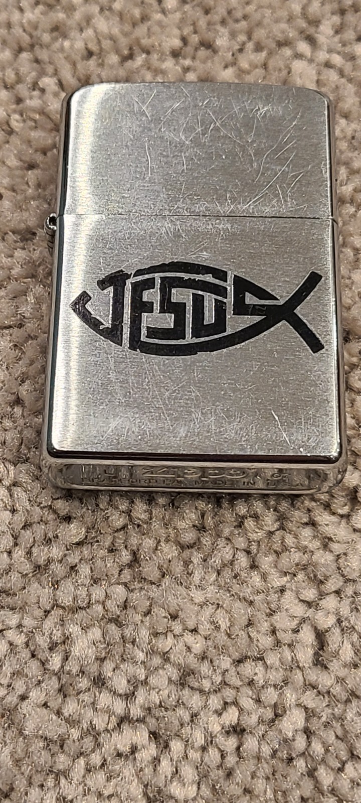 USA zippo lighter Jesus Christian Leather Belt pouch 07 L Ichthys case