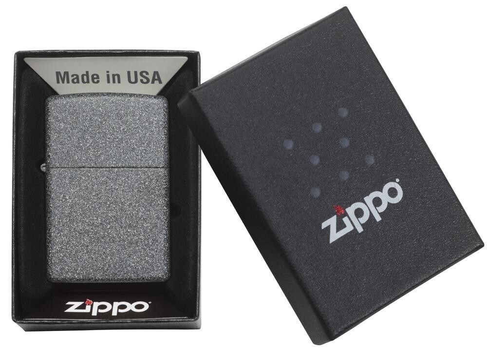 Zippo Windproof Lighter Classic Iron Stone Textured Grey Finish Gift Boxed