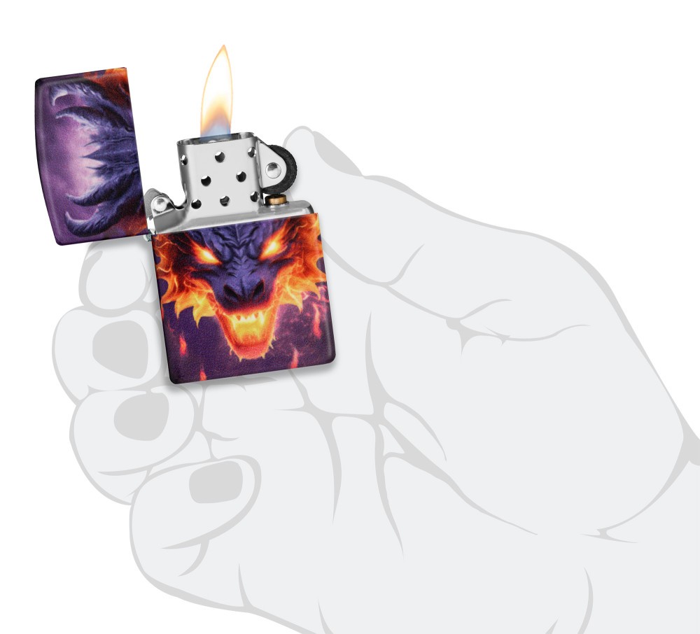 Zippo Glowing Dragon Design Glow in the Dark Windproof Pocket Lighter, 46251