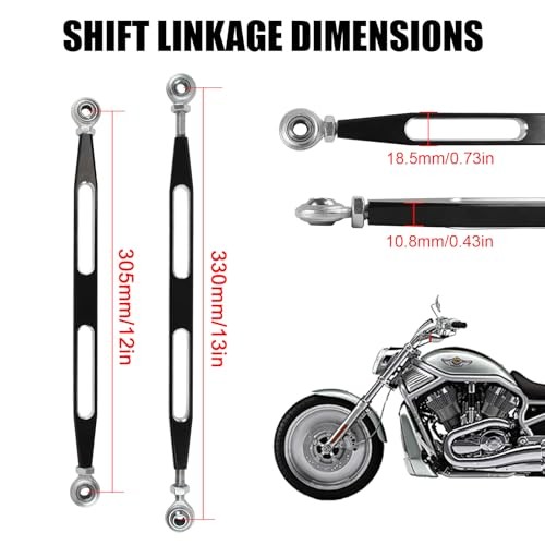 Motorcycle Gear Shift Linkage, Shifter Linkage Compatible for 12-13″ Black