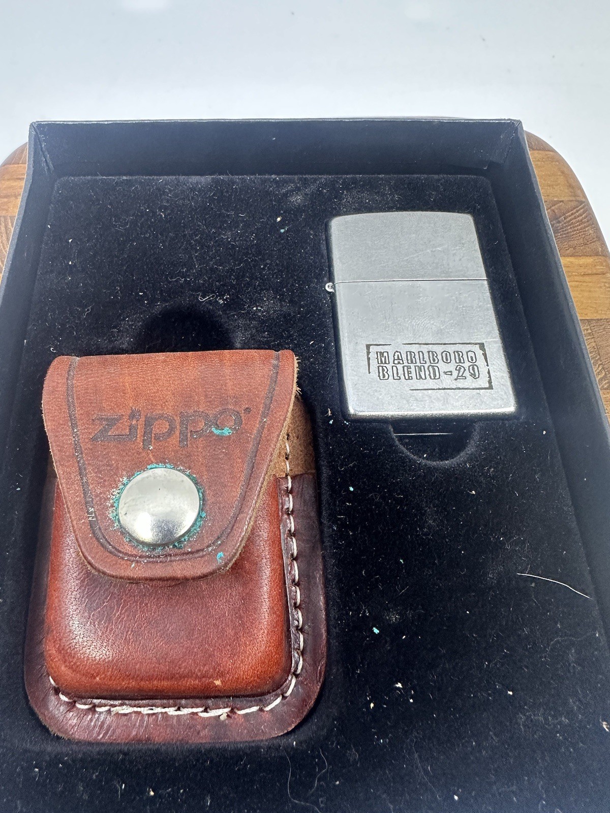 Rare Marlboro Blend 29 Zippo Lighter Used Condition With Belt Holster HTF