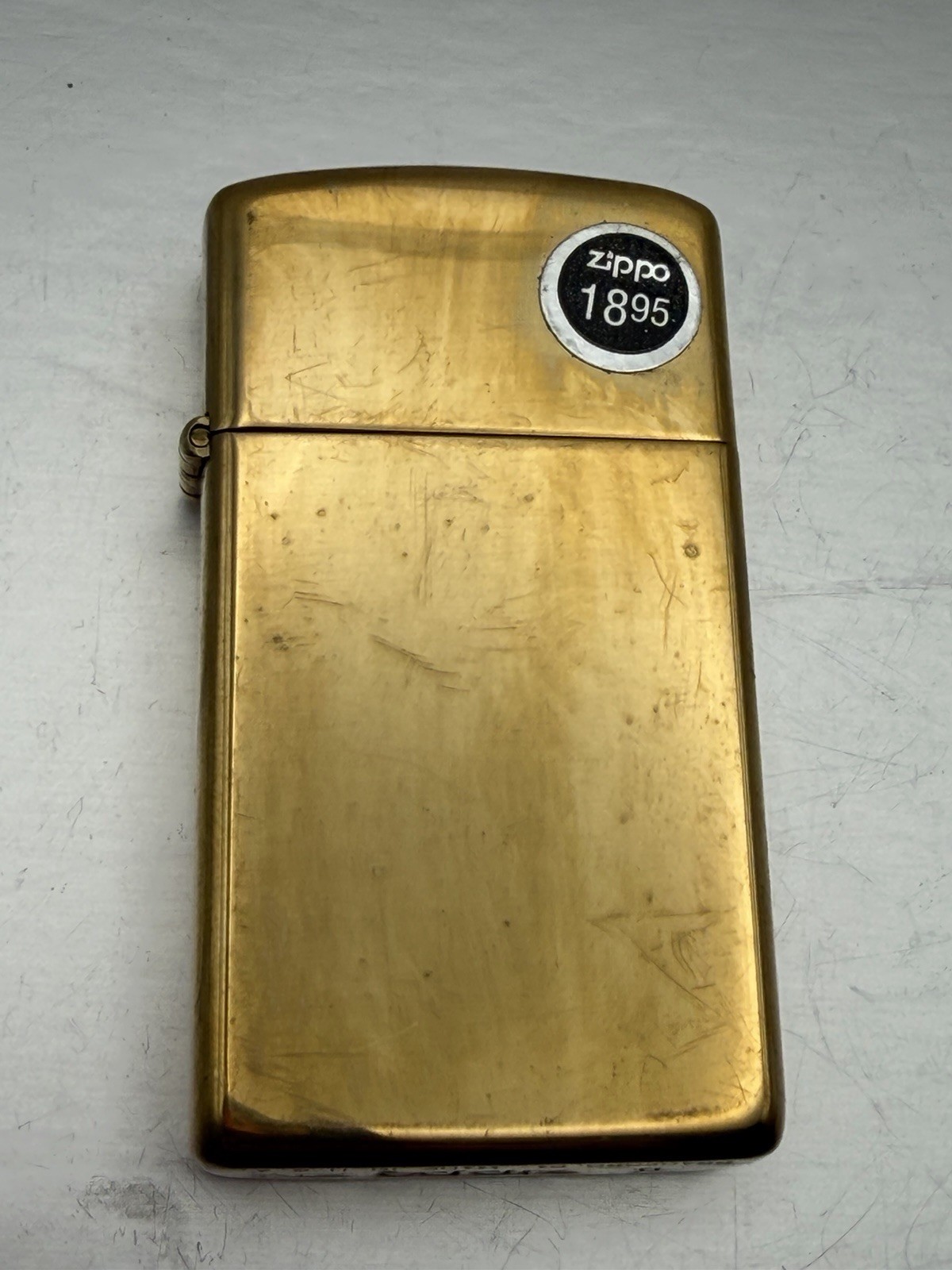 Vintage 1998 High Polish Brass Slim Zippo Lighter New