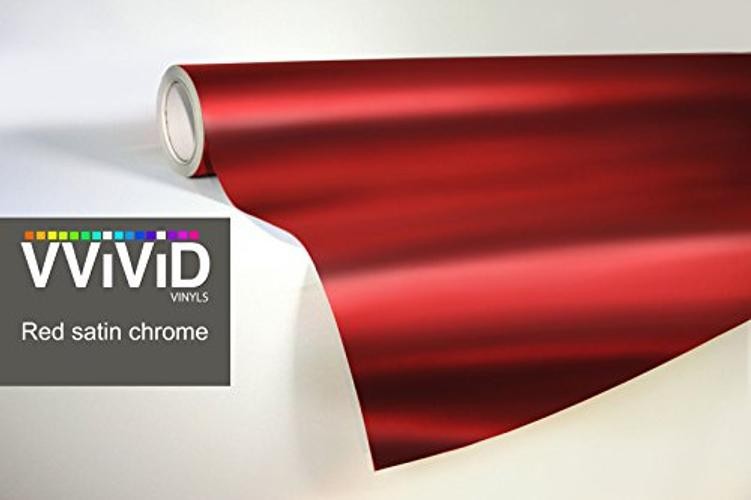 Red Satin Chrome Car Wrap Stretch Conform Cast Vinyl DIY () 1ft x 5ft