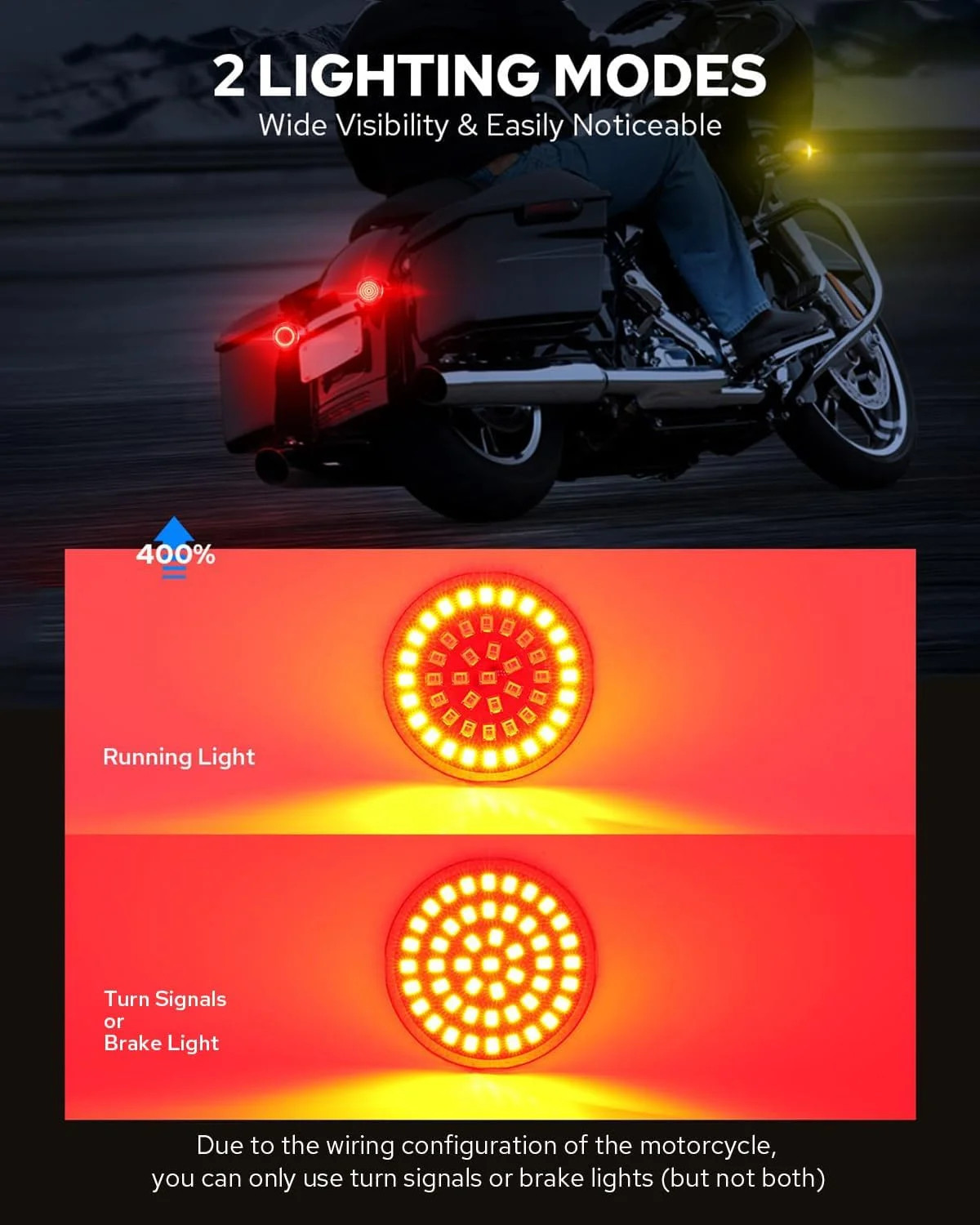 Benlari 1157 2″ Bullet Rear Turn Signal Lights 1156 bullet led motorcycle blinke