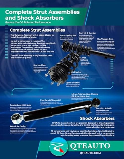 Set of 4 Front Quick Complete Strut-Coil Spring-Rear Shock Replacement For