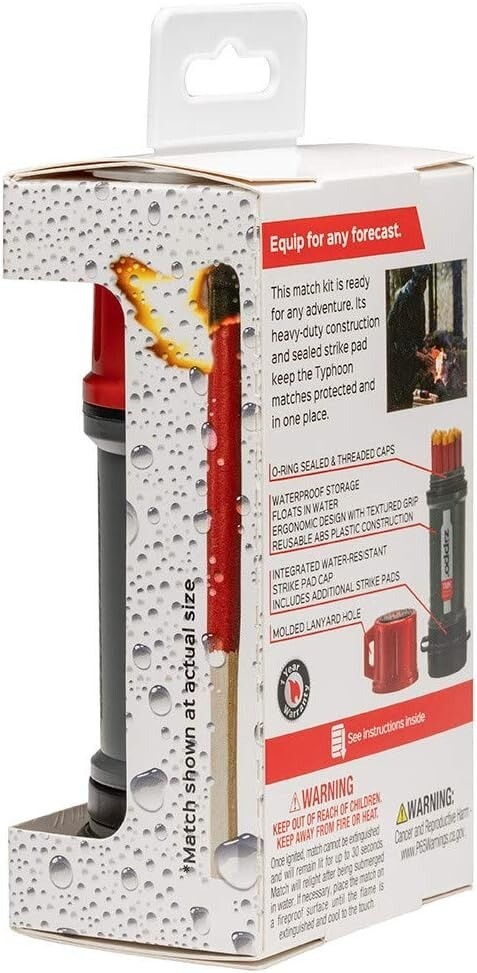 Zippo Typhoon Match Kit 15 Windproof Waterproof Match Sticks & 3 Strike Pads