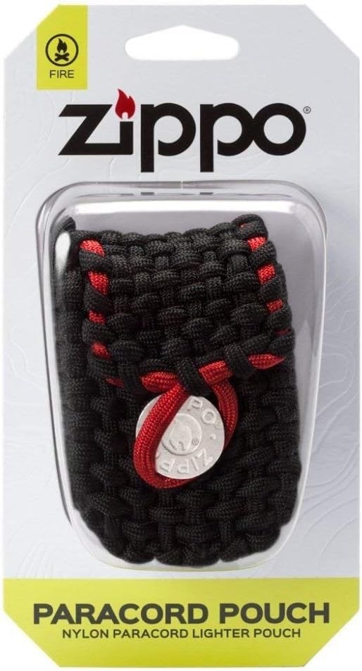 Zippo Paracord Lighter Pouch With Belt Loops, Black & Red, 40467, New In Box