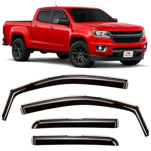 in-Channel Extra Durable Rain Guards for Colorado/GMC Canyon 15-22 Crew Cab