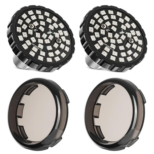Upgrade 2″ Motorcycle Rear Turn Signals with Smoked Lens Covers 1157 LED