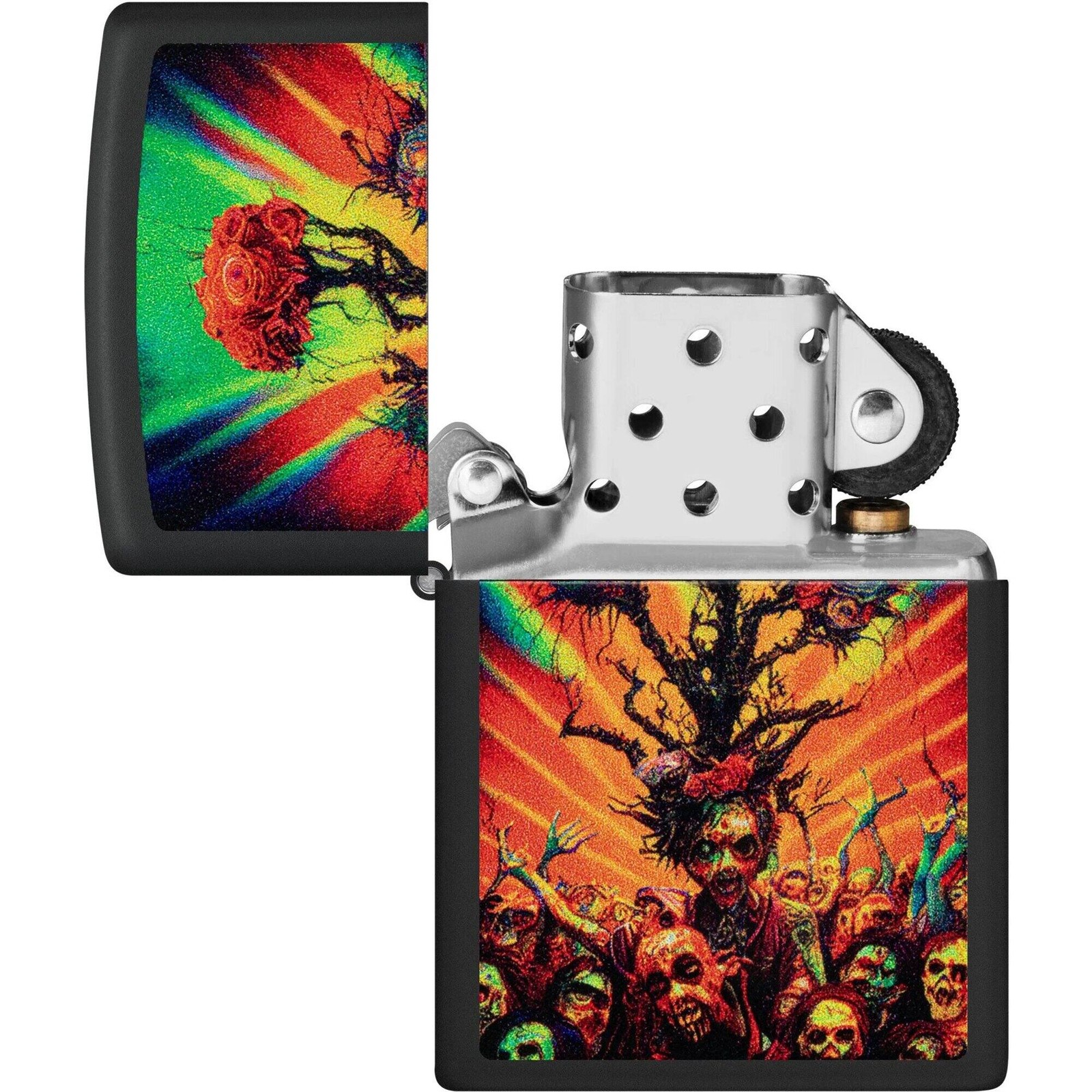 Zippo Windproof Pocket Lighter Abstract Zombie Design Classic Black Matte 48956