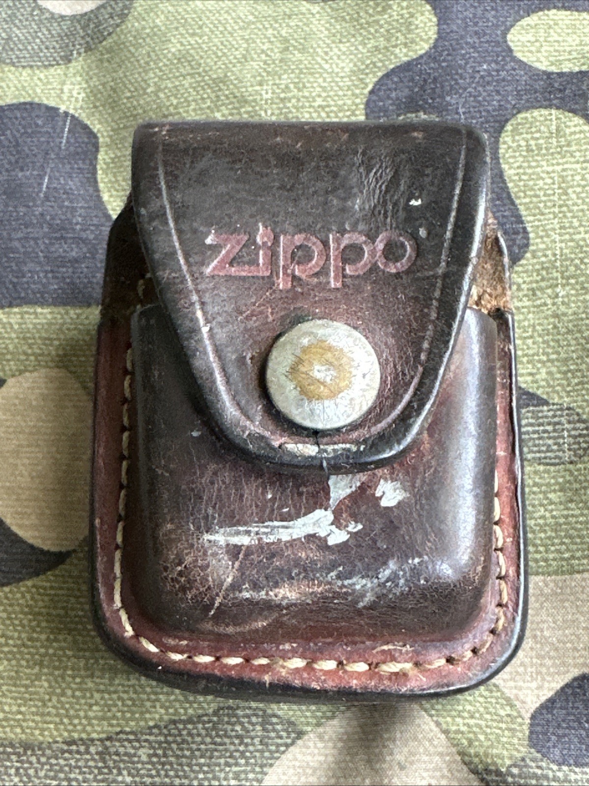 Zippo Lighter – Weathered Brown Leather Case/Pouch w/Belt Clip