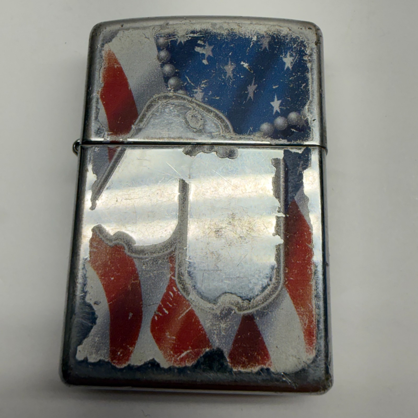 ZIPPO 2012 Cigarette Lighter American Flag Dog Tags B 12 – UNTESTED SOLD AS IS