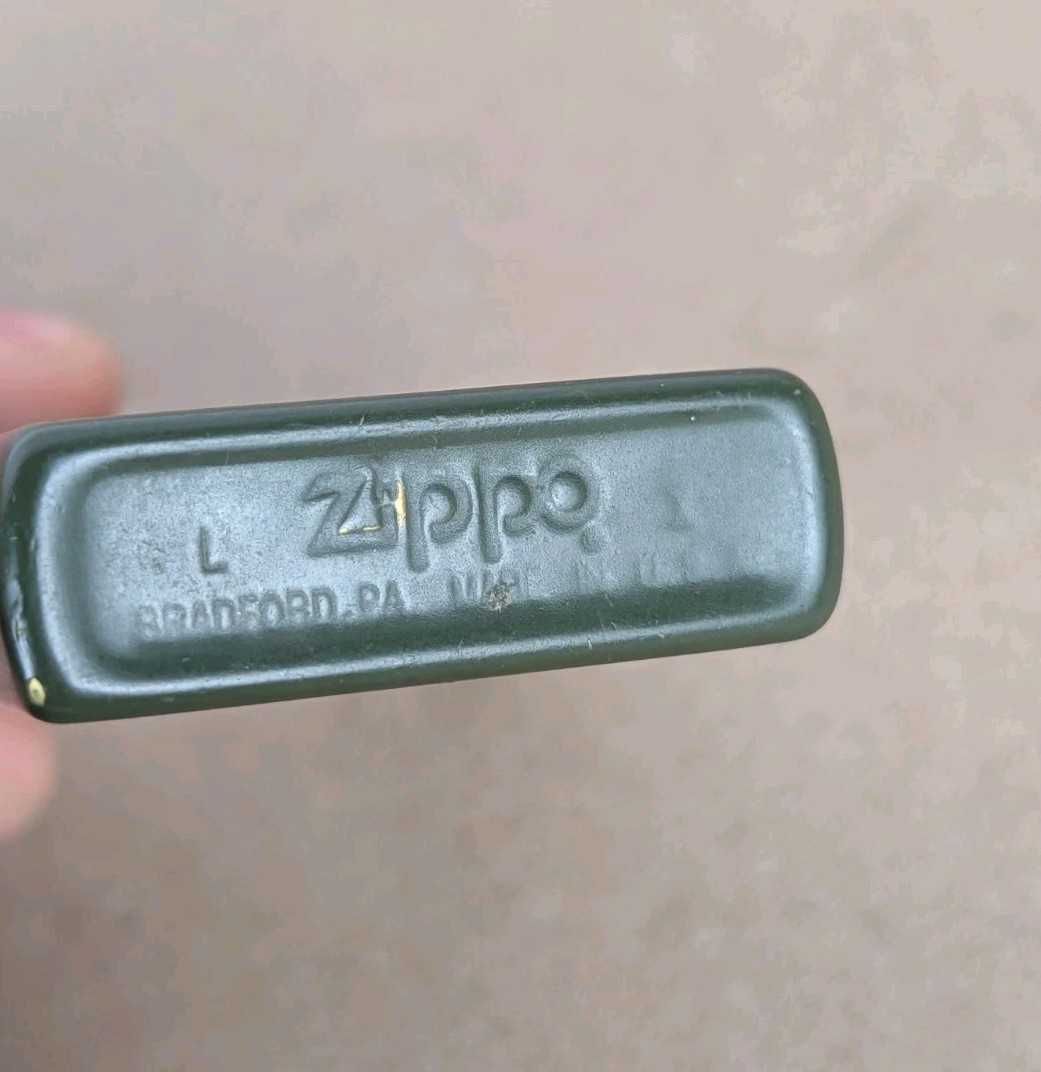 Vintage 1994 Zippo Lighter Army Camo Camouflage Forest Green Matte W/ Flint/Wick