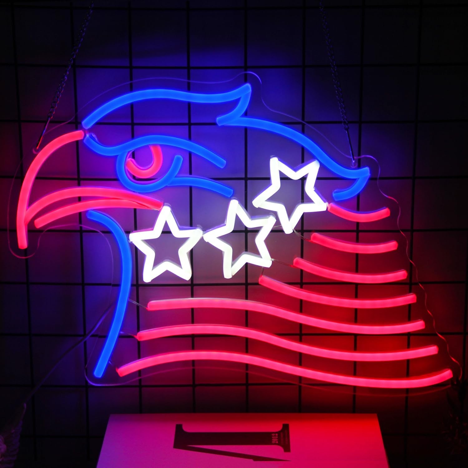 Patriotic Eagle Flag Neon Sign USA Stars and Stripes Light for Wall Decor | D…