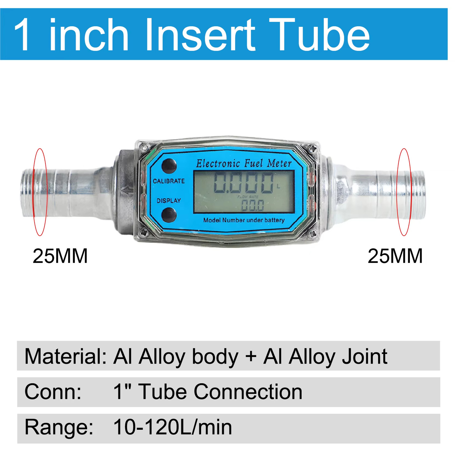 Electronic Turbine Fuel Flow Meter G3/4 G1 G1.5 G2 Inch Diesel Petrol Water Digi