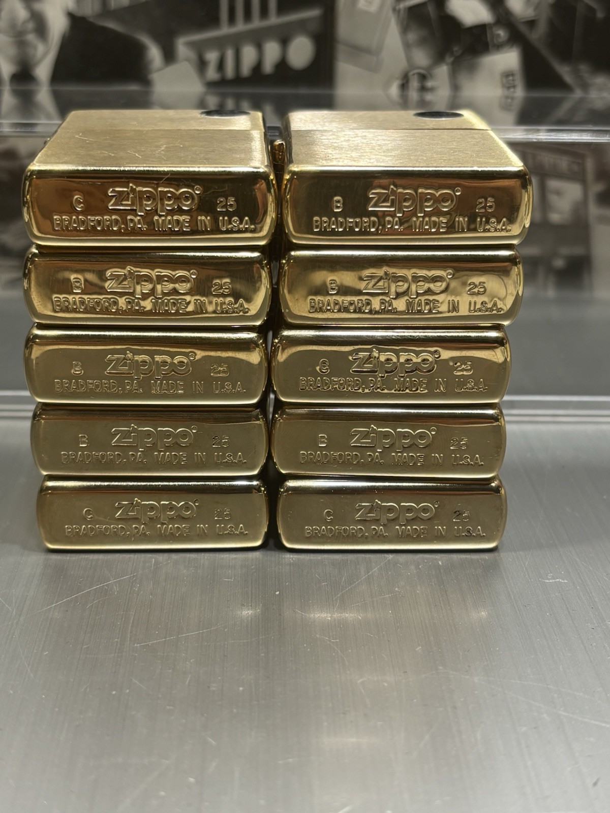 Lot 10 PCS Zippo Brushed Brass cases Only Zippo Cases
