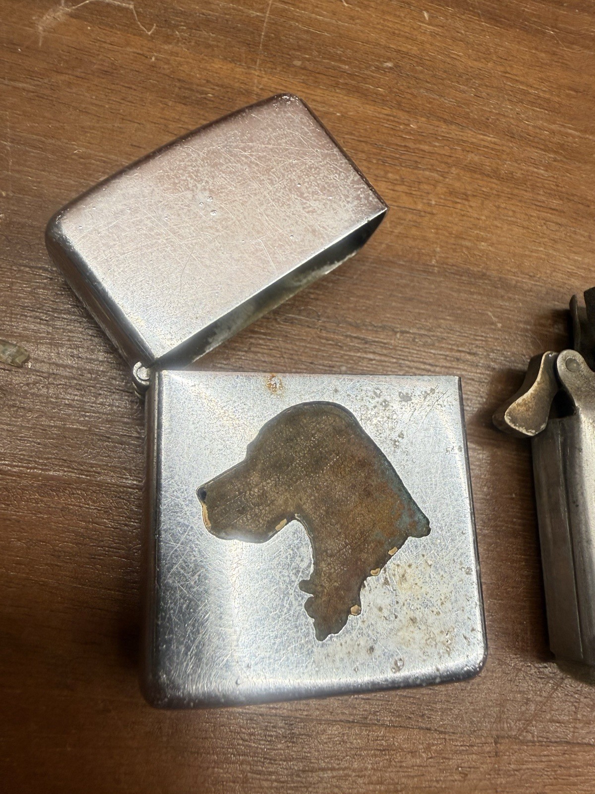 Vintage Zippo Town & Country Setter Dog Lighter Pat 2032695 As Is Rare