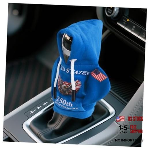 USA 250th Anniversary Gear Shift Cover,4th of July Decorations Funny Car Blue