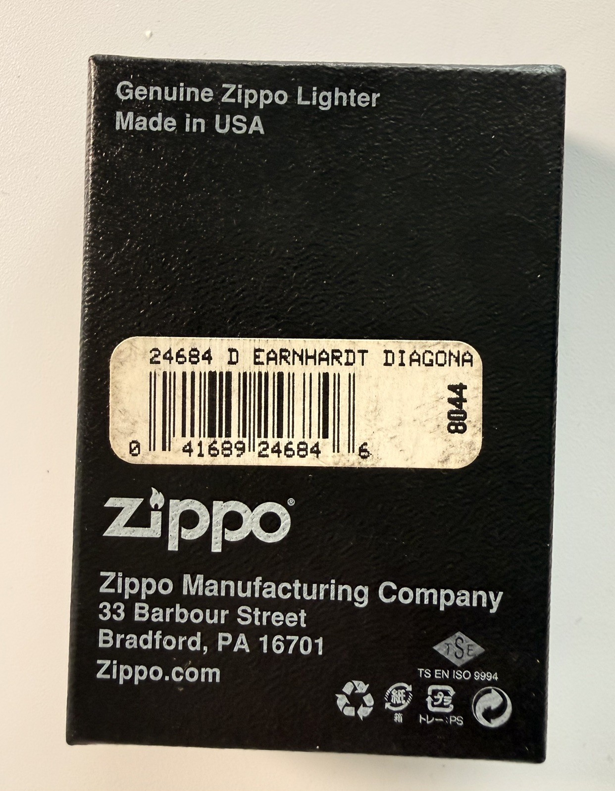 MINT Zippo 24684 Dale Earnhardt Sr #3 Lighter Diagonal Stripe Graphics Box
