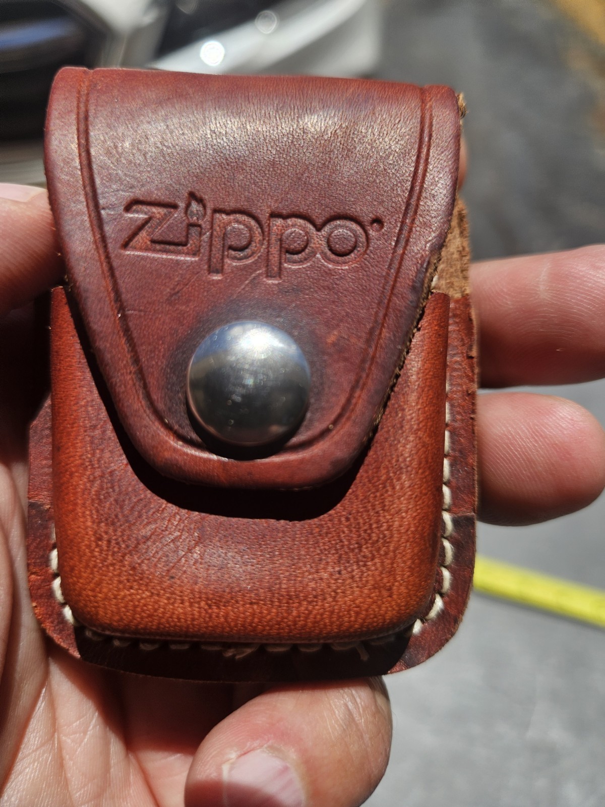 Vintage Leather Zippo Lighter Holder Belt Hook Good One USA Made