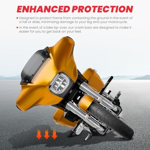 Touring Front Engine Guard Crash Bar Flat Out Bar Compatible with 2009-2013