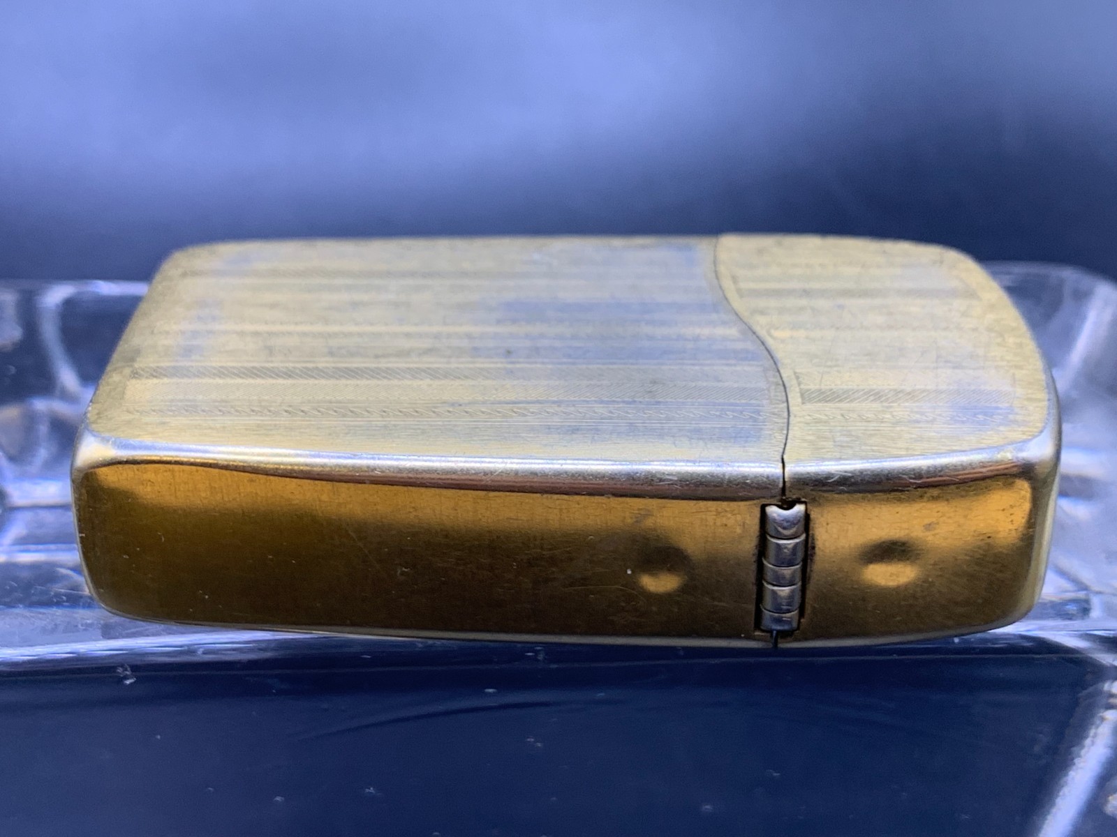 Vintage Zippo Blu lighter butane lighter gold tone finish