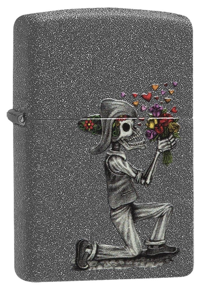 Zippo 28987 Day Of The Dead Skeleton Love Lighter Set 2 Piece Windproof Gift New