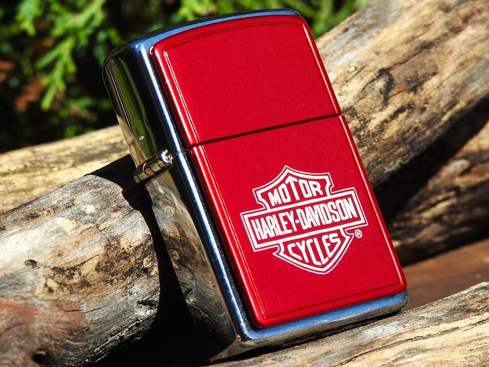 Harley Davidson Zippo Lighter – Bar and Shield – Red Anodized – # 685HD H263