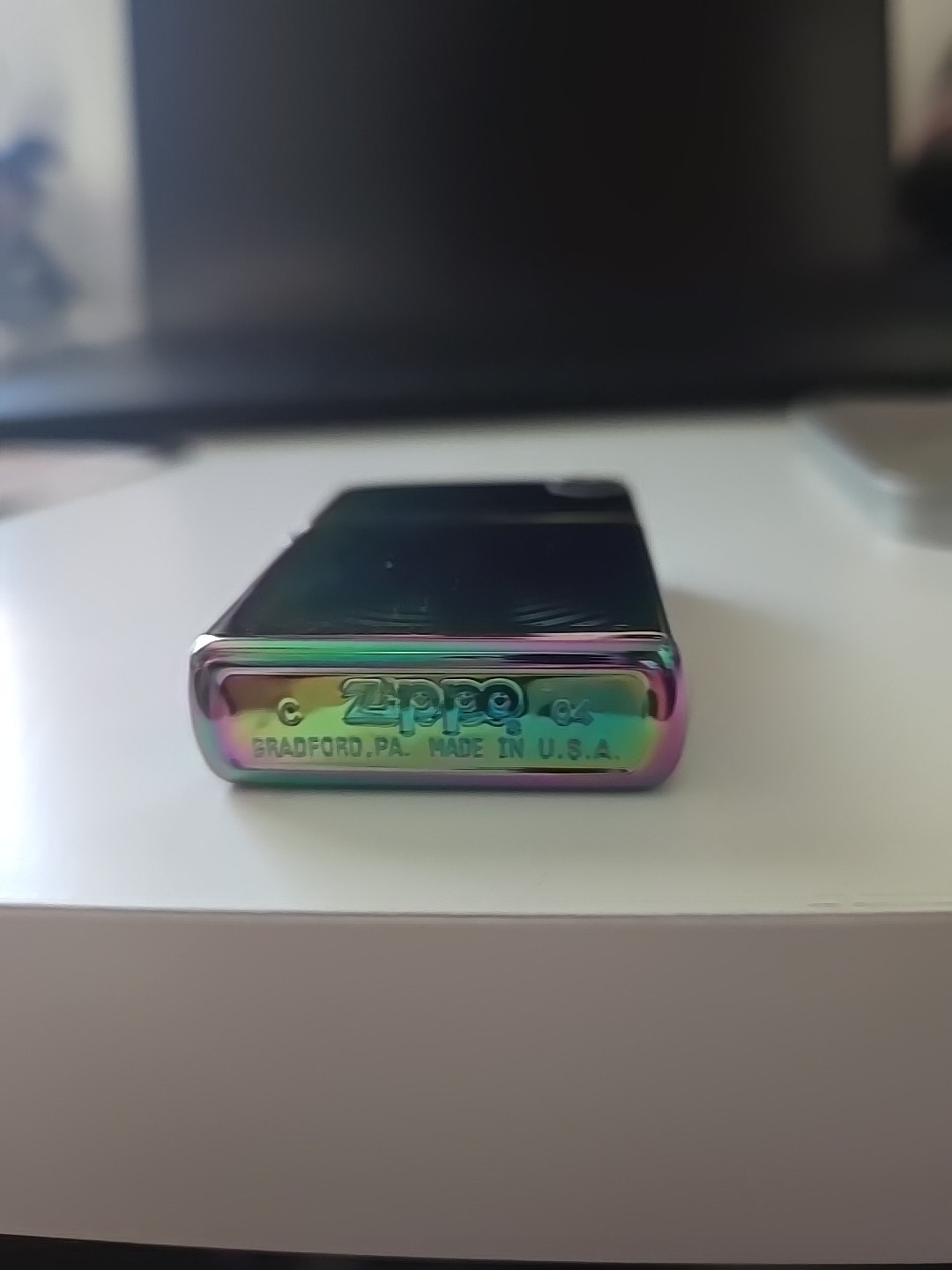 2004 GENUINE Zippo Windproof Lighter Metallic Rainbow Finish Multicolor C-03