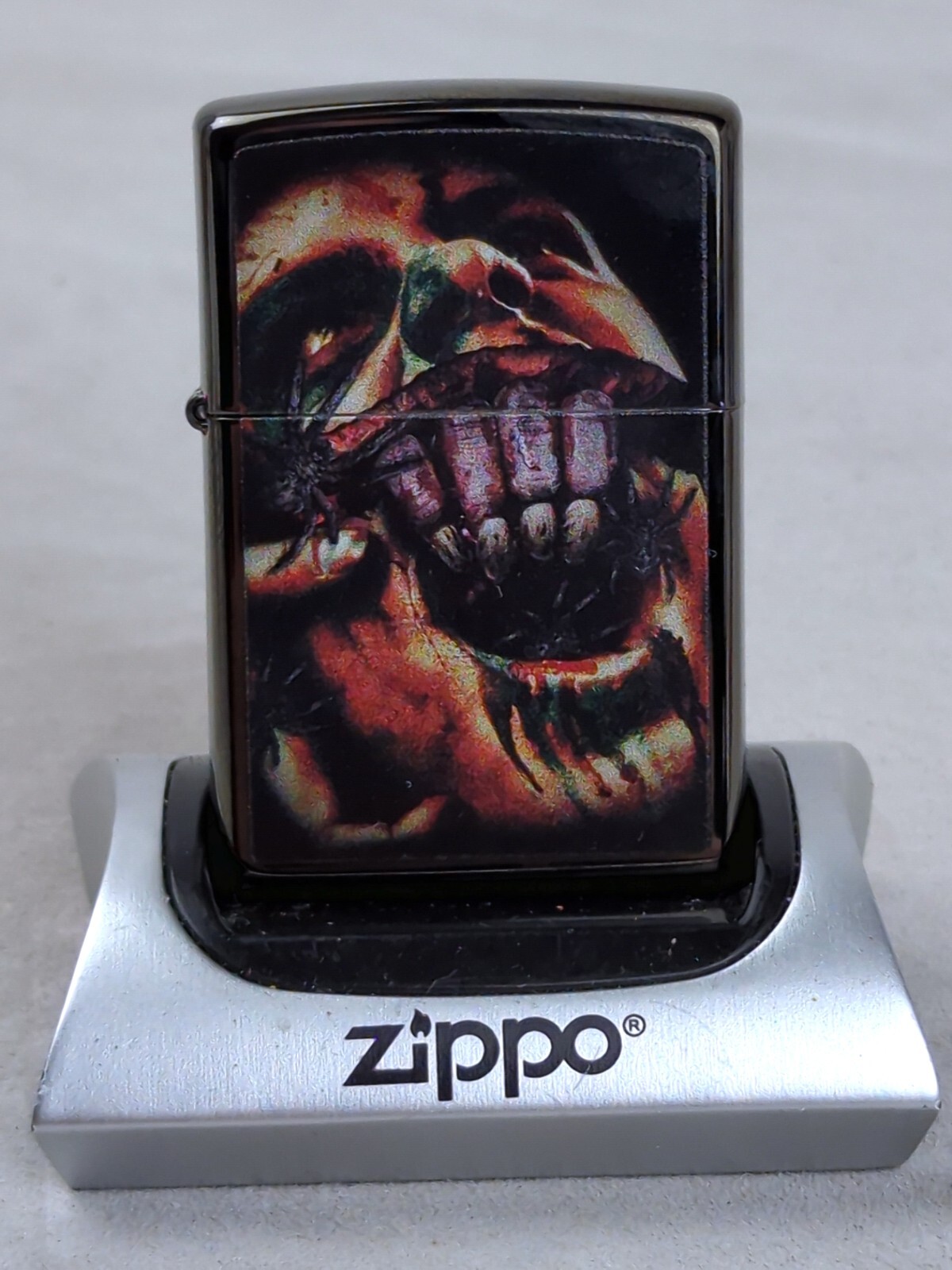 Zippo 49117 SPLIT FACE DESIGN on High Polish Black Windproof Lighter MARCH 2019