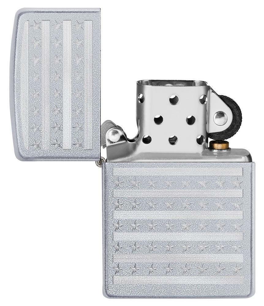 Zippo Windproof Lighter, Engraved U.S. Flag Design, Stars & Stripes, 49132, NIB