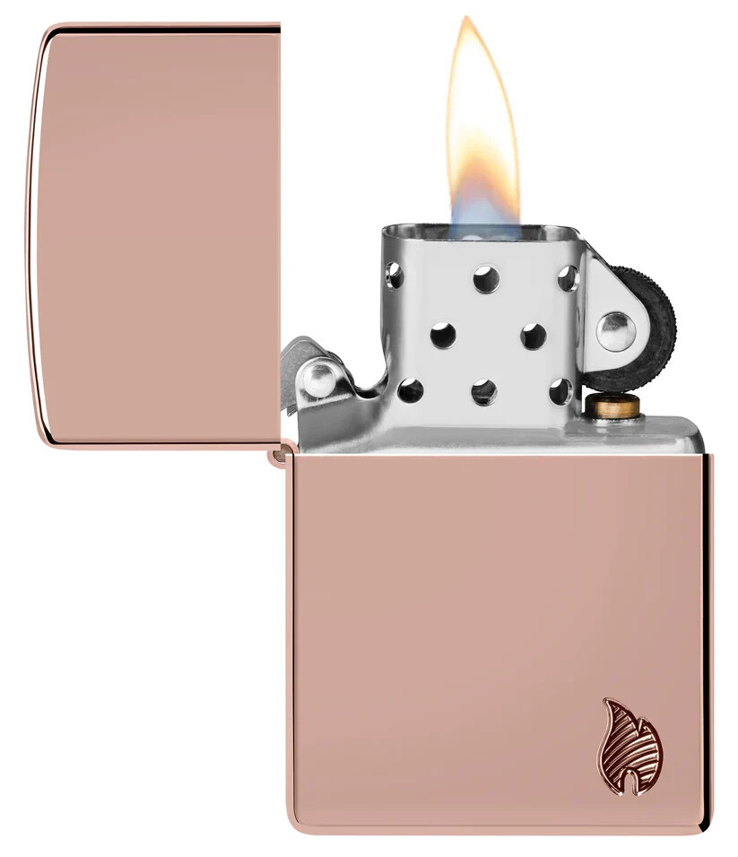 Zippo 46401, Flame Design Armor Lighter, High Polish Rose Gold Finish, NEW