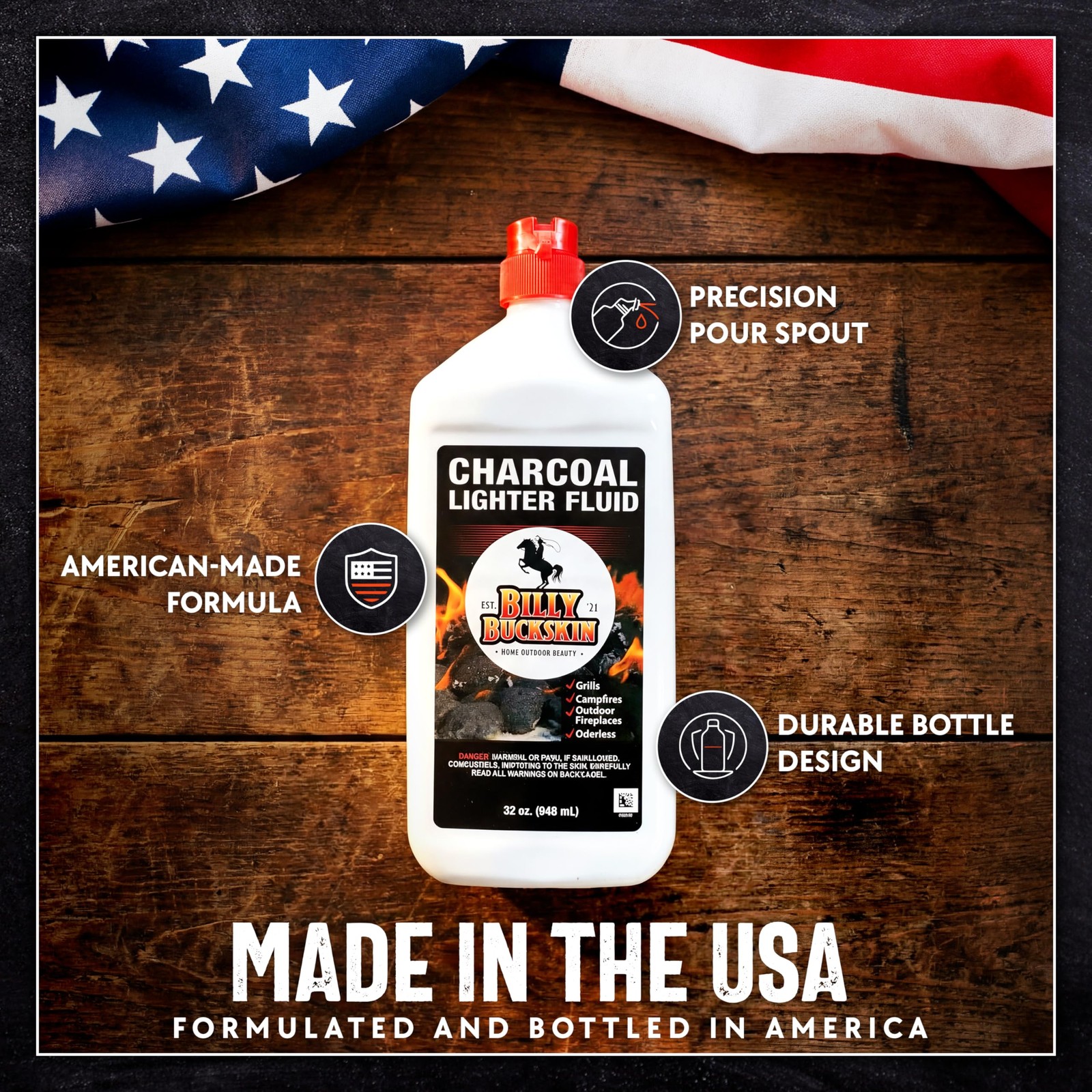 Charcoal Lighter Fluid (1 Quart) – 2 Pack Clean Burning, Low Odor & Fast Ligh…