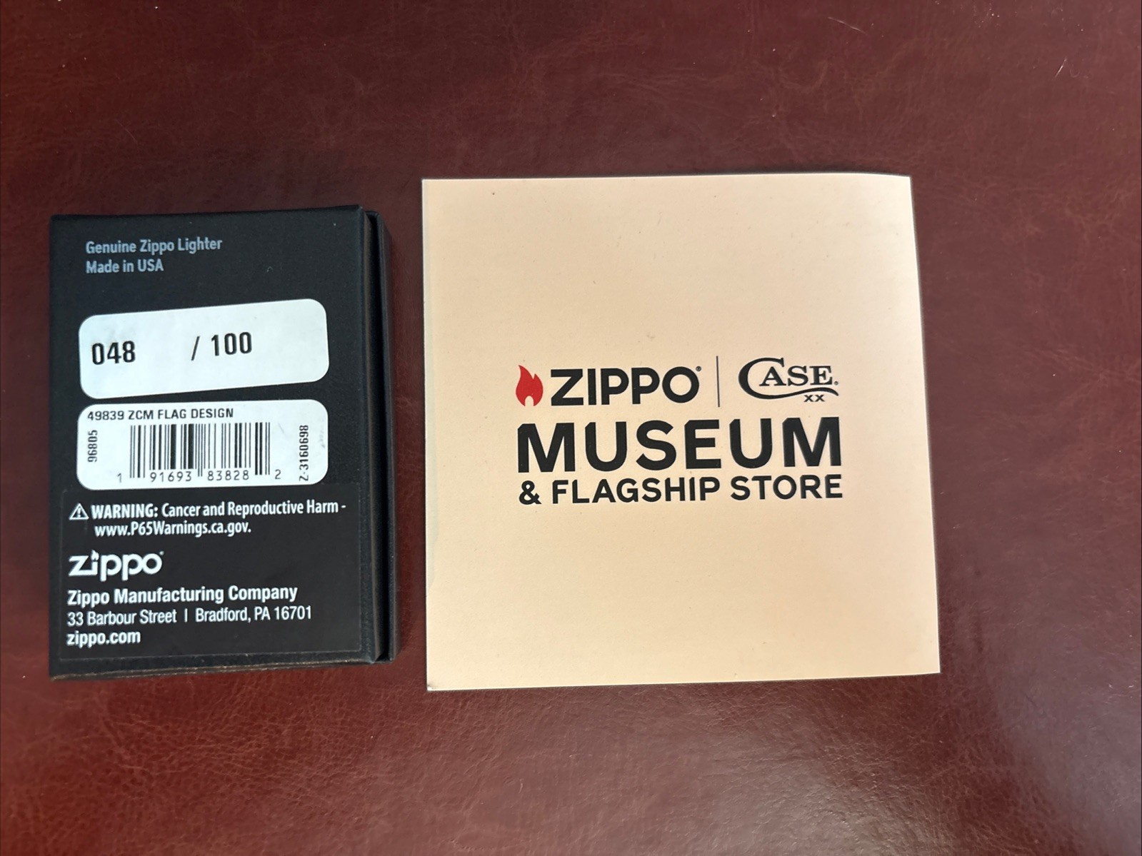 #48/100 Zippo Case Museum Exclusive ZCM- USA Flag Raising Lighter W/COA-Sold Out