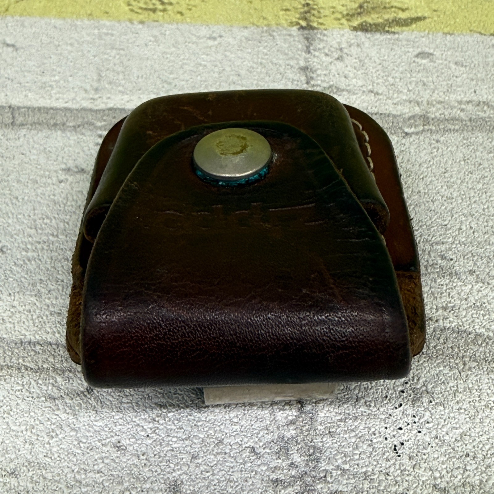 Vintage Zippo Brown Leather Belt Pouch Holder Case Snap Closure USA